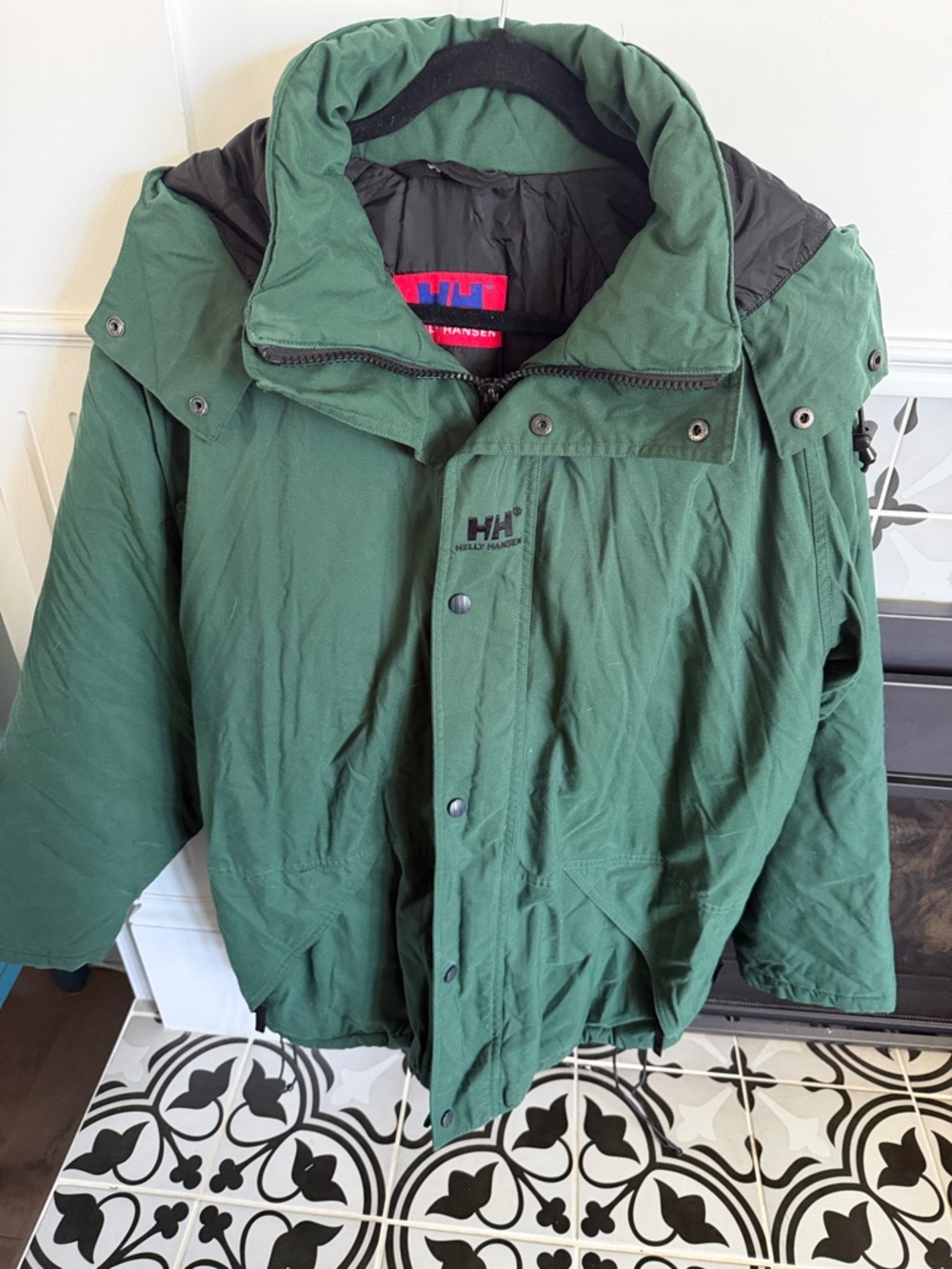 VINTAGE Helly Hansen Dark Green Jacket with Hood